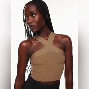 Aritzia Babaton Sculpt Knit Criss Cross tank
